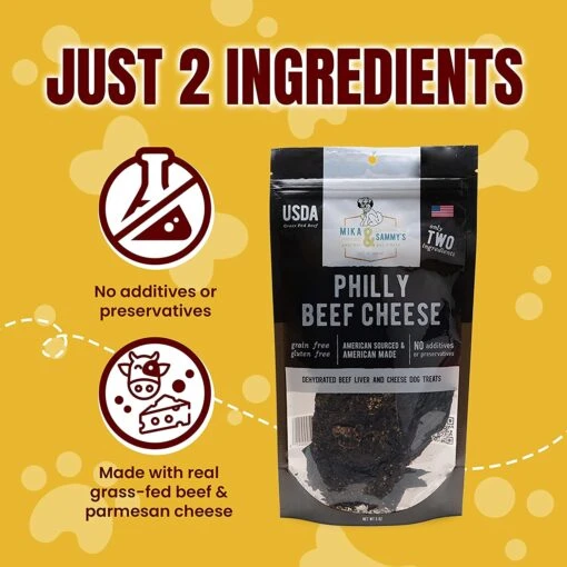 Mika & Sammy's Philly Cheesesteak Jerky Dog Treats - 5 Oz -Tropiclean Store mika sammys philly cheesesteak jerky dog treats 5 oz 746133