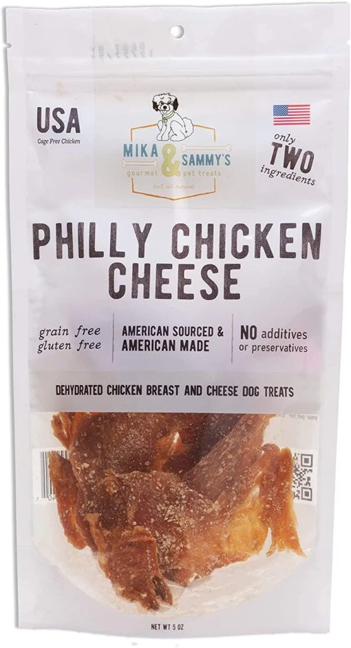 Mika & Sammy's Philly Chicken Cheesesteak Jerky Dog Treats - 5 Oz -Tropiclean Store mika sammys philly chicken cheesesteak jerky dog treats 5 oz 831527