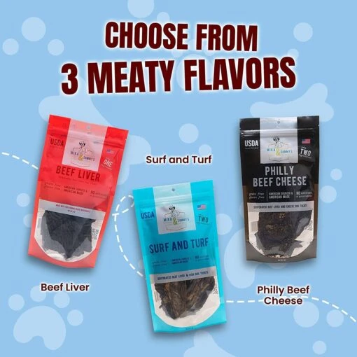 Mika & Sammy's Surf & Turf Fish And Beef Jerky Dog Treats - 5 Oz -Tropiclean Store mika sammys surf turf fish and beef jerky dog treats 5 oz 704451