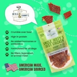 Mika & Sammy's Uncle Justy's Just Chicken Jerky Dog Treats - 5 Oz -Tropiclean Store mika sammys uncle justys just chicken jerky dog treats 5 oz 938641