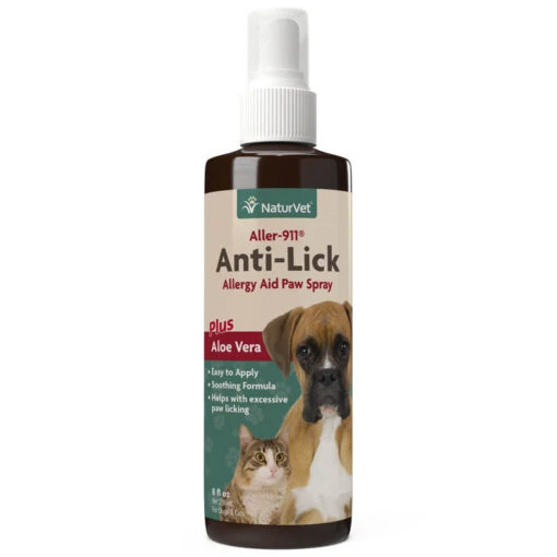 Naturvet Aller 911 Dog And Cat Anti-Lick Paw Spray - 8 Oz Bottle -Tropiclean Store naturvet aller 911 dog and cat anti lick paw spray 8 oz bottle 311250