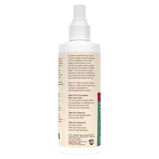 Naturvet Aller 911 Dog And Cat Anti-Lick Paw Spray - 8 Oz Bottle -Tropiclean Store naturvet aller 911 dog and cat anti lick paw spray 8 oz bottle 718030