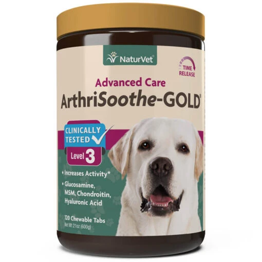 Naturvet ArthriSoothe GOLD Tablets Time Release Hip And Joint Dog Supplements - 120 Ct Jar -Tropiclean Store naturvet arthrisoothe gold tablets time release hip and joint dog supplements 120 ct jar 150495