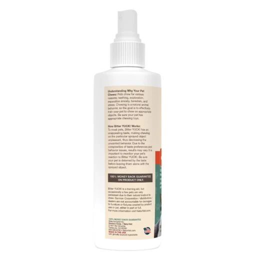 Naturvet Bitter Yuck! No Chew Spray Cat And Dog Training Aids - 8 Oz Bottle -Tropiclean Store naturvet bitter yuck no chew spray cat and dog training aids 8 oz bottle 718229