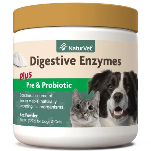 Naturvet Digestive Enzymes Dog And Cat Supplements - 8 Oz Jar -Tropiclean Store naturvet digestive enzymes dog and cat supplements 8 oz jar 561764