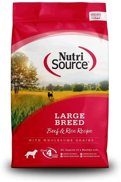 Nutrisource Large Breed Adult Beef & Rice Dry Dog Food - 30 Lb Bag -Tropiclean Store nutrisource large breed adult beef rice dry dog food 30 lb bag 546688