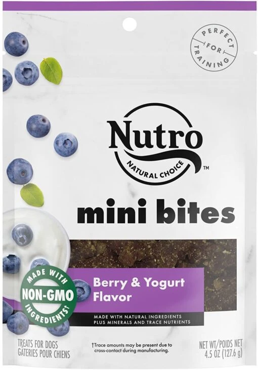 Nutro Mini Bites Berry Crunchy Dog Treats - 4.5 Oz - Case Of 8 -Tropiclean Store nutro mini bites berry crunchy dog treats 45 oz case of 8 688593