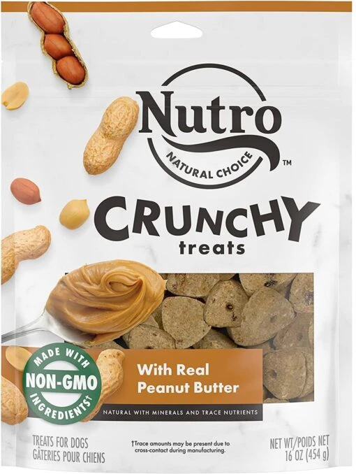 Nutro Peanut Butter Crunchy Biscuit Dog Treats - 16 Oz - Case Of 12 -Tropiclean Store nutro peanut butter crunchy biscuit dog treats 16 oz case of 12 112758