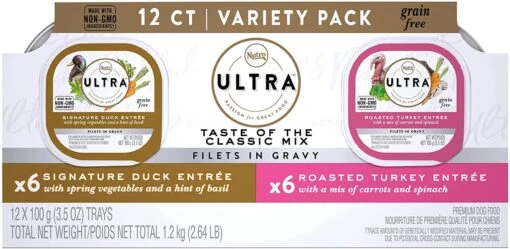 Nutro Ultra Grain-Free Classic Variety Pack Wet Dog Food Trays - 3.5 Oz - 12 Count -Tropiclean Store nutro ultra grain free classic variety pack wet dog food trays 35 oz 12 count 648234