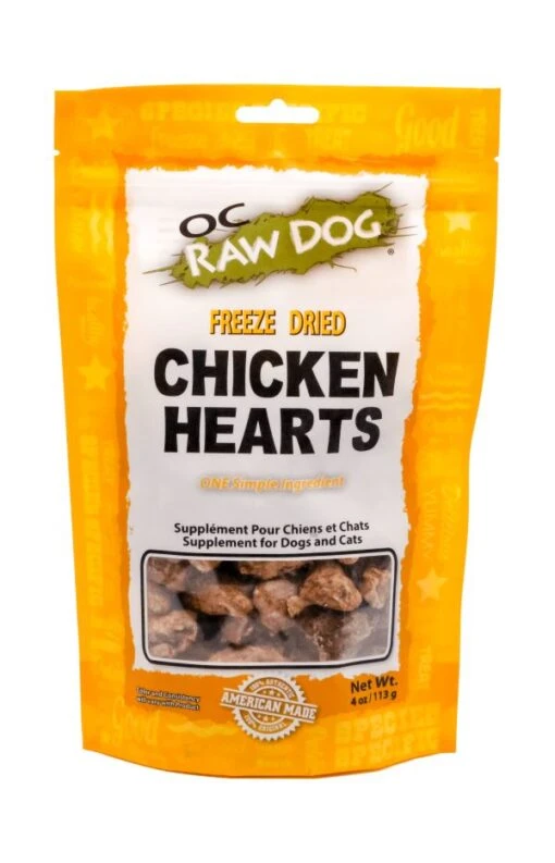 OC Raw Chicken Hearts Freeze-Dried Cat And Dog Supplemental Treats - 4 Oz Bag -Tropiclean Store oc raw chicken hearts freeze dried cat and dog supplemental treats 4 oz bag 738654