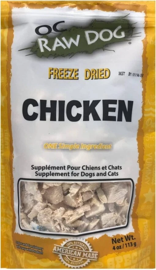 OC Raw Chicken Meat Pieces Freeze-Dried Cat And Dog Supplemental Treats - 4 Oz Bag -Tropiclean Store oc raw chicken meat pieces freeze dried cat and dog supplemental treats 4 oz bag 990861