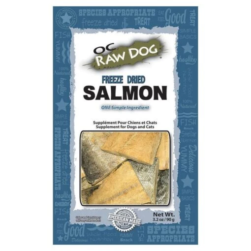 OC RAW Freeze Dried Salmon Freeze-Dried Dog And Cat Treats - 3.2 Oz -Tropiclean Store oc raw freeze dried salmon freeze dried dog and cat treats 32 oz 334401