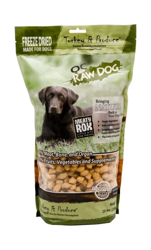 OC Raw Turkey & Produce Meaty Rox Freeze-Dried Dog Treats - 20 Oz Bag -Tropiclean Store oc raw turkey produce meaty rox freeze dried dog treats 20 oz bag 520545