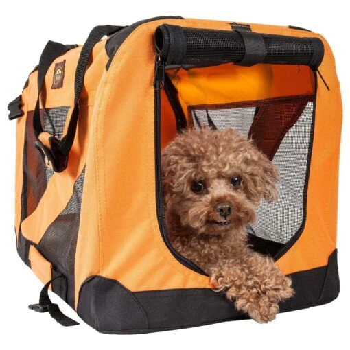 Pet Life ® '360° Vista View' Zippered Soft Folding Collapsible Durable Metal Framed Pet Dog Crate House Carrier -Tropiclean Store pet life r 360deg vista view zippered soft folding collapsible durable metal framed pet dog crate house carrier 538756