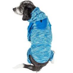 Pet Life ® Active 'Downward Dog' 4-Way-Stretch Fitness Yoga Dog Tracksuit Hoodie -Tropiclean Store pet life r active downward dog heathered performance 4 way stretch two toned full body warm up hoodie 485298