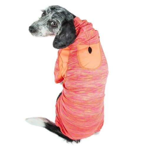 Pet Life ® Active 'Downward Dog' 4-Way-Stretch Fitness Yoga Dog Tracksuit Hoodie -Tropiclean Store pet life r active downward dog heathered performance 4 way stretch two toned full body warm up hoodie 757825