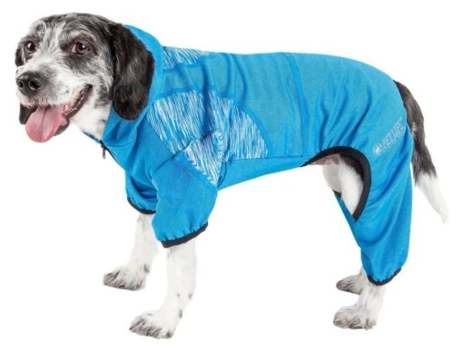 Pet Life ® Active 'Pawsterity' Mediumweight 4-Way-Stretch Yoga Fitness Dog Tracksuit Hoodie -Tropiclean Store pet life r active pawsterity heathered performance 4 way stretch two toned full bodied hoodie 280712