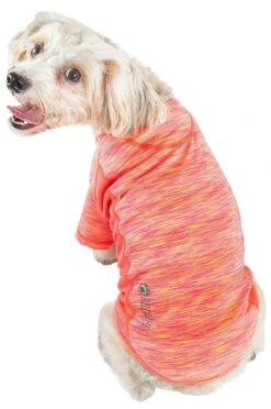 Pet Life ® Active 'Warf Speed' Heathered Ultra-Stretch Yoga Fitness Dog T-Shirt -Tropiclean Store pet life r active warf speed heathered ultra stretch sporty performance dog t shirt 327728