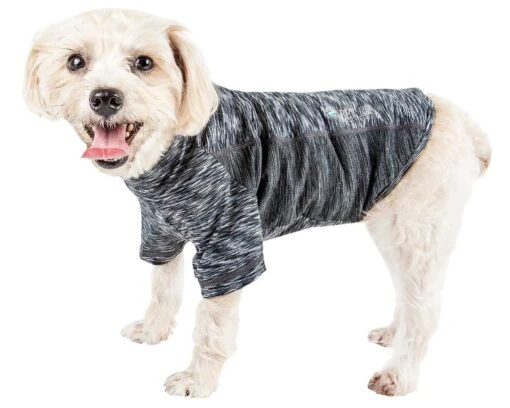 Pet Life ® Active 'Warf Speed' Heathered Ultra-Stretch Yoga Fitness Dog T-Shirt -Tropiclean Store pet life r active warf speed heathered ultra stretch sporty performance dog t shirt 937270