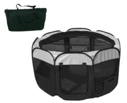 Pet Life ® 'All-Terrain' Lightweight Easy Folding Wire-Framed Collapsible Travel Pet Dog Playpen Crate -Tropiclean Store pet life r all terrain lightweight easy folding wire framed collapsible travel pet dog playpen crate 797935