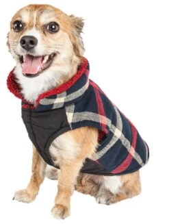 Pet Life ® 'Allegiance' Classical Insulated Plaid Fashion Dog Jacket -Tropiclean Store pet life r allegiance classical plaided insulated dog coat jacket 444844