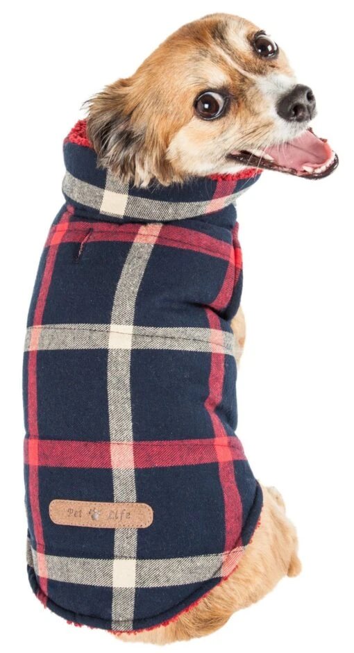 Pet Life ® 'Allegiance' Classical Insulated Plaid Fashion Dog Jacket -Tropiclean Store pet life r allegiance classical plaided insulated dog coat jacket 477230