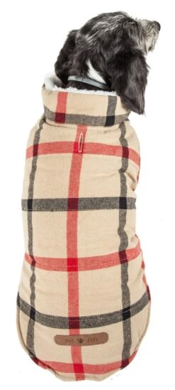 Pet Life ® 'Allegiance' Classical Insulated Plaid Fashion Dog Jacket -Tropiclean Store pet life r allegiance classical plaided insulated dog coat jacket 483427