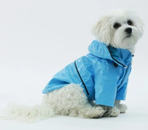 Pet Life ® 'Baby Blue' Waterproof Adjustable Dog Raincoat Jacket W/ Removable Hood -Tropiclean Store pet life r baby blue waterproof adjustable dog raincoat jacket w removable hood 289291 scaled