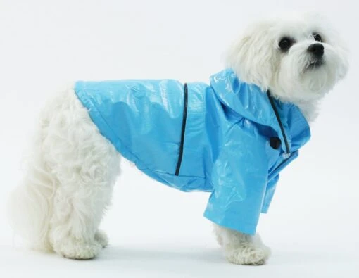 Pet Life ® 'Baby Blue' Waterproof Adjustable Dog Raincoat Jacket W/ Removable Hood -Tropiclean Store pet life r baby blue waterproof adjustable dog raincoat jacket w removable hood 416448 scaled