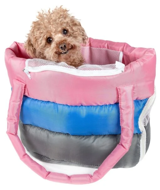 Pet Life ® 'Bubble-Poly' Tri-Colored Winter Insulated Fashion Designer Pet Dog Carrier -Tropiclean Store pet life r bubble poly tri colored winter insulated fashion designer pet dog carrier 856300