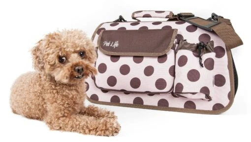 Pet Life ® Casual Polka-Dotted Airline Approved Folding Zippered Collapsible Travel Pet Dog Carrier W/ Pouch -Tropiclean Store pet life r casual polka dotted airline approved folding zippered collapsible travel pet dog carrier w pouch 484017 scaled