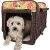 Pet Life ® 'Floral Patterned' Folding Collapsible Lightweight Wire Framed Pet Dog Crate House Tent -Tropiclean Store pet life r floral patterned folding collapsible lightweight wire framed pet dog crate house tent 655246