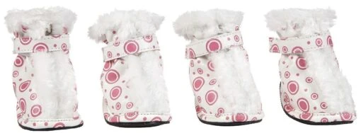 Pet Life ® Fur-Comfort 3M Insulated Fashion Fur And PVC Waterproof Winter Dog Boots - Set Of 4 -Tropiclean Store pet life r fur comfort 3m insulated fashion fur and pvc waterproof winter dog boots set of 4 623279