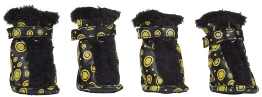 Pet Life ® Fur-Comfort 3M Insulated Fashion Fur And PVC Waterproof Winter Dog Boots - Set Of 4 -Tropiclean Store pet life r fur comfort 3m insulated fashion fur and pvc waterproof winter dog boots set of 4 809663