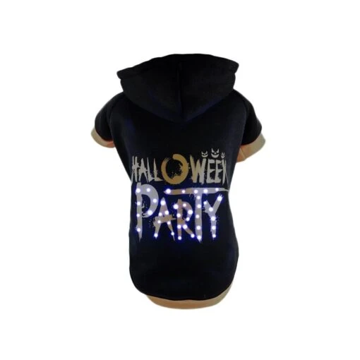 Pet Life ® LED Lighting Halloween Party Hooded Dog Costume Sweater W/ Included Batteries -Tropiclean Store pet life r led lighting halloween party hooded dog costume sweater w included batteries 538042