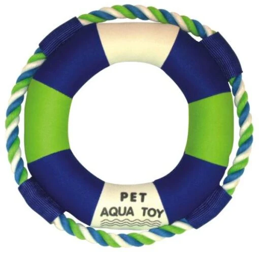 Pet Life ® 'Life Raver' Rounded Squeaking And Jute Rope Floating Dog Toy -Tropiclean Store pet life r life raver rounded squeaking and jute rope floating dog toy 447563