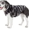 Pet Life ® Luxe 'Chauffurry' Zebra Patterned Designer Mink Fur Dog Coat -Tropiclean Store pet life r luxe chauffurry beautiful designer zebra patterned mink fur dog coat jacket 368270