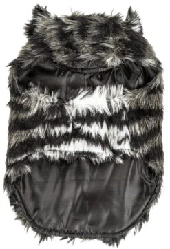 Pet Life ® Luxe 'Chauffurry' Zebra Patterned Designer Mink Fur Dog Coat -Tropiclean Store pet life r luxe chauffurry beautiful designer zebra patterned mink fur dog coat jacket 746143