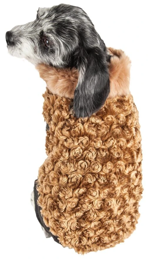 Pet Life ® Luxe 'Furpaw' Shaggy Elegant Fashion Designer Fur Dog Coat -Tropiclean Store pet life r luxe furpaw shaggy elegant designer dog coat jacket 478698