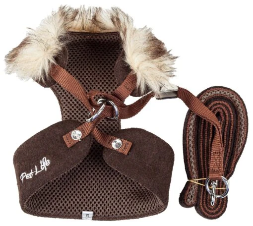 Pet Life ® Luxe 'Furracious' 2-In-1 Adjustable Dog Harness And Leash With Detachable Fur Collar -Tropiclean Store pet life r luxe furracious 2 in 1 mesh reversed adjustable dog harness leash w removable fur collar 899978