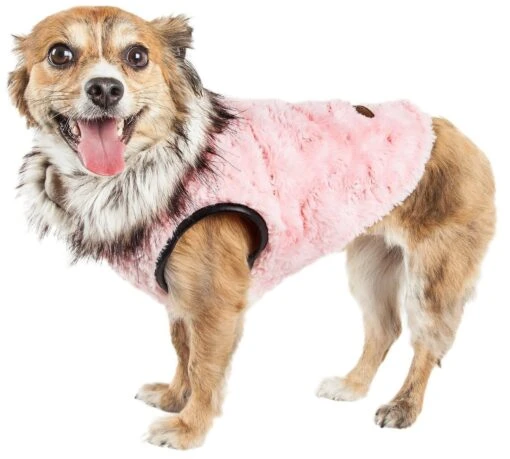 Pet Life ® Luxe 'Pinkachew' Charming Fashion Mink Fur Dog Coat -Tropiclean Store pet life r luxe pinkachew charming designer mink fur dog coat jacket 659347