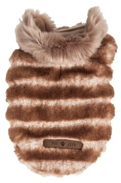 Pet Life ® Luxe 'Tira-Poochoo' Tiramisu Patterned Mink Fur Designer Dog Jacket -Tropiclean Store pet life r luxe tira poochoo tiramisu patterned mink dog coat jacket 534965