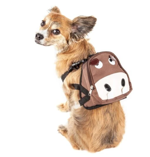 Pet Life ® 'Mooltese' Large-Pocketed Animated Fashion Dog Harness Backpack -Tropiclean Store pet life r mooltese large pocketed compartmental animated dog harness backpack 786081