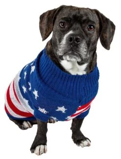 Pet Life ® 'Patriot Independence Star' Heavy Knitted Fashion Ribbed Turtle Neck Dog Sweater -Tropiclean Store pet life r patriot independence star heavy knitted fashion ribbed turtle neck dog sweater 818307