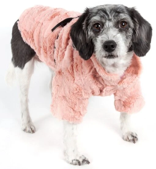 Pet Life ® 'Pink-Mink' Luxury Designer Dog Coat -Tropiclean Store pet life r pink mink luxury designer dog coat 368686