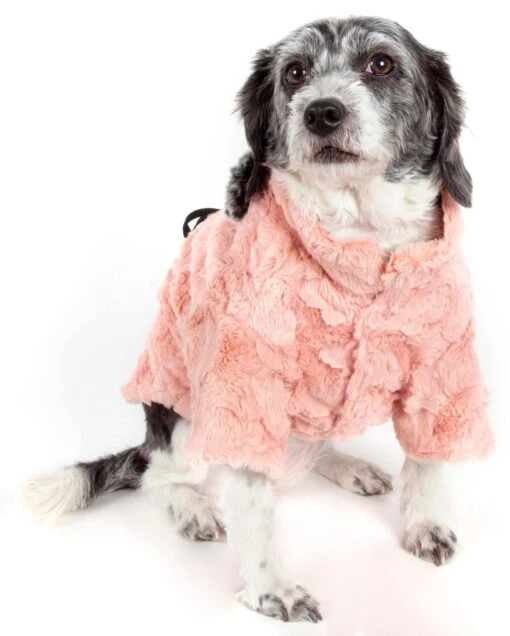 Pet Life ® 'Pink-Mink' Luxury Designer Dog Coat -Tropiclean Store pet life r pink mink luxury designer dog coat 998314