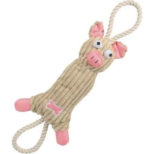 Pet Life ® 'Plush Cow' Natural Jute Rope And Squeak Tugging Plush Dog Toy -Tropiclean Store pet life r plush cow eco friendly natural jute and rope squeak chew tugging pet dog toy 269789