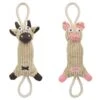 Pet Life ® 'Plush Cow' Natural Jute Rope And Squeak Tugging Plush Dog Toy -Tropiclean Store pet life r plush cow eco friendly natural jute and rope squeak chew tugging pet dog toy 910746