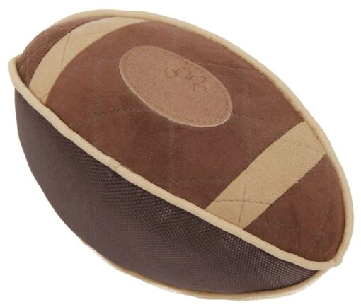 Pet Life ® 'Pugskin' Durable Oxford Nylon And Mesh Plush Squeaky Football Dog Toy -Tropiclean Store pet life r pugskin durable oxford nylon and mesh plush squeaky football dog toy 573959