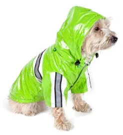 Pet Life ® 'Reflecta-Glow' Reflective Waterproof Adjustable Dog Raincoat Jacket W/ Removable Hood -Tropiclean Store pet life r reflecta glow reflective waterproof adjustable dog raincoat jacket w removable hood 535181